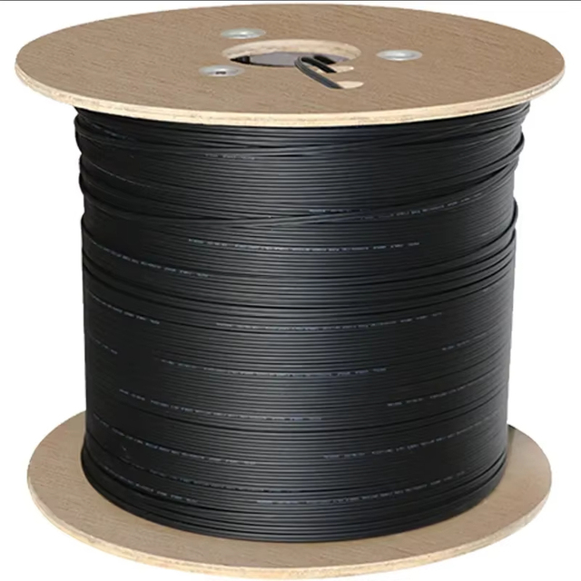 Fiber Optic Cable 1 Core 1km 2km 3km wood Drum Ftth Drop Cable Single Mode Indoor Outdoor  Self-support Fiber Optic Cable