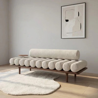 Banc ottoman rectangulaire moderne en tissu, tabouret de design contemporain, long banc pour salon, hôtel, appartement
