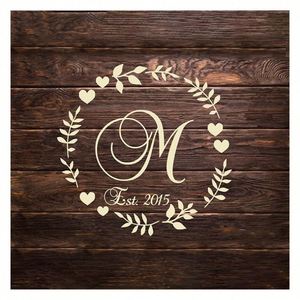 Vinilo Adhesivo Impermeable con Monograma para Guirnaldas, Letras Iniciales, Decoración para Pistas de Baile y Recepciones de Bodas - Product Image 1