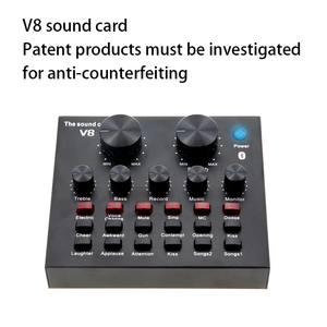 Conjunto de Microfone Duplo Profissional V8 com Logotipo Personalizado e Placa de Som Universal para Transmissão ao Vivo e Gravação em Computador - Product Image 2