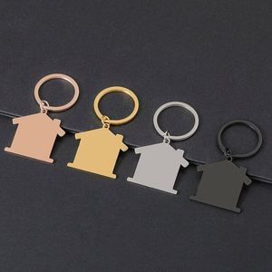 DIY Laser Logo Text Metal Keyring UV Printing House Shape Blank Stainless Steel Keychain - Product Image 3