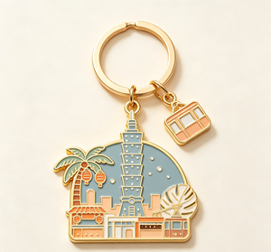 <b>Custom</b> Metal <b>Keychain</b> Enamel Cityscape Cartoon Key Ring Waterproof Lightweight Souvenir Gift - Product Image 3