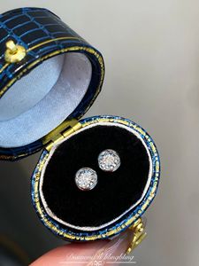Boucles d'oreilles Xinfly en or véritable 18 carats et diamant naturel 0,10 ct, style Hubble-Bubble, bijoux mignons pour femmes, or blanc pour les mariages - Product Image 2