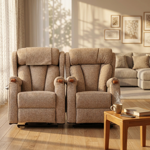 Fauteuil inclinable électrique confortable en tissu avec double moteur, fonction zéro gravité et roulettes, idéal pour les espaces de détente. - Product Image 2