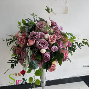 SPR elegante boda artificial verde rosa peonía lavanda arreglo decoración mesa Floral recepción centro de mesa - Product Image 4
