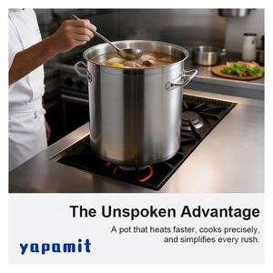 Ollas Comerciales de Acero Inoxidable con Doble Asa, Base Multicapa, Ollas Resistentes para Sopa y Caldo, Utensilios de Cocina Resistentes al Calor - Product Image 3