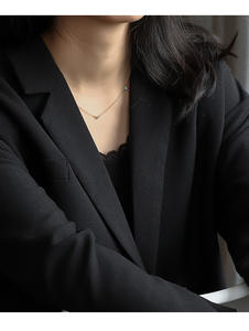 Collar de Cadena Cubana de Diseño Clásico en Oferta, Engaste de Garra, Chapado en Oro de 14K, Latón, Cobre, Circonita, Patrón Geométrico, para Mujer - Product Image 2