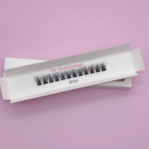 Nuevas pestañas postizas impermeables de larga duración, Invisible banda transparente, prensa prepegada en racimo, fábrica de pestañas Diy - Product Image 3