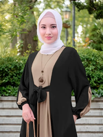 Robe Abaya élégante à manches longues pour femmes vêtements ethniques musulmans du Moyen-Orient avec taille à lacets robe respirante antistatique