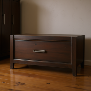 Comò Antico Marrone a Sei Cassetti in Legno Massello, Design Autoportante per Camera da Letto - Product Image 2