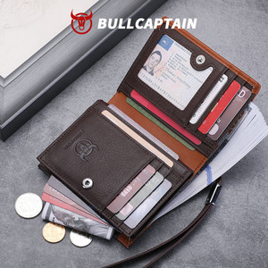 BULLCAPTAIN Men Retro Genuine Leather <b>Long</b> <b>Wallet</b> with RFID Blocking Large Capacity Zipper Closure for Unisex Casual Use - Product Image 2