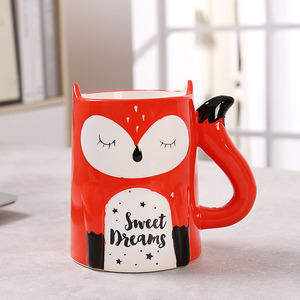 Raposa Caneca Cerâmica Novidade Caneca De Café Copo De Chá Animal Bonito Com Alça Caneca Criativa - Product Image 5