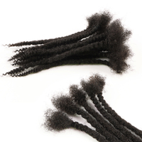 Extensions de dreadlocks texturées en cheveux indiens Remy AHVAST |   Dreads bouclés au crochet 1B/27 à pointes lâches |   Exemple : « Loose End »