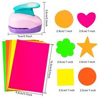 Ensemble de 6 poinçons à papier pour loisirs créatifs de 2,2 pouces, en forme de cœur, cercle, étoile, fleur, carré, cercle ondulé, pour projets d'artisanat et de bricolage