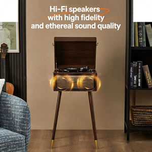 Tocadiscos Retro en Oferta, Reproductor de Discos Todo en Uno, Tocadiscos de Pie con Bluetooth, 3 Velocidades, Reproductor de FM, USB, Audio de Alta Fidelidad - Product Image 5