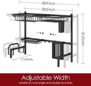 צלחת כיור ייבוש מתלה קיבולת גדולה נירוסטה מתלה צלחת נירוסטה מתלה רב תכליתי לסביבה מלבני - Product Image 3