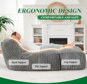 大型ビーンバッグラウンジャーチェア大型ビーンバッグチェアビーンバッグソファメモリーフォーム付きリビングルーム用人気商品 - Product Image 4