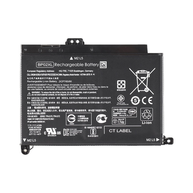 Full Capacity 7.7V 41Wh BP02XL Laptop Lithium Battery Brand New Black for Pavilion 15-AU095TX 15-AU022UR Stock 12-Month Warranty