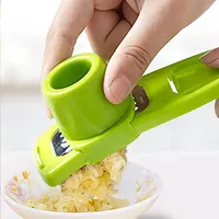 Presse à ail manuelle multifonctionnelle, 1 pièce, râpe à gingembre, outil de cuisine en plastique, éplucheur d'ail
