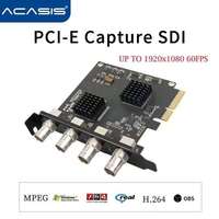 Carte de capture vidéo ACASIS PCIe Quad SDI 1080P 60Hz 4 ports, carte de streaming en direct interne MP4, caméra pour ordinateur portable, jeux