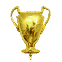 Décorations de fête d'anniversaire pour enfants, ballons en aluminium dorés et argentés en forme de trophée de champion, 64x83cm, imprimés UV, 5 couleurs, EN71 CE