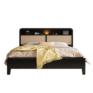 Max Duck Bed 1.8M Solid Wood Storage Bed With USB Night Light And <b>Digital</b> <b>Clock</b> For Master Bedroom - Product Image 5