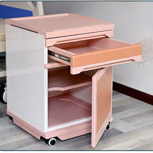 Table de chevet d'hôpital Dm G02 en ABS avec roulettes pour hôpital et maison de retraite, armoire de rangement - Product Image 2