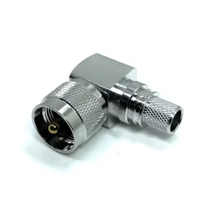 Factory supply UHF Male PL259 Crimp right angle 90 degree Solderless for LMR400 RG8 RG213 RG214 EZ RF Coax Coaxial connector