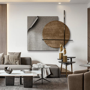 Arte Mural Metálico Abstracto Texturizado en 3D, Decoración Moderna de Lujo para el Hogar, Estilo Wabi Sabi, Pintura Decorativa para Sala de Estar JZ-278 - Product Image 5