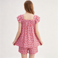Ensemble de pyjama d'été léger et doux pour femme, décontracté, imprimé à carreaux fruités, vêtements d'intérieur écologiques personnalisables
