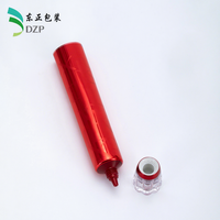 Tube cosmétique vide ABL de 25 mm, rouge brillant, avec bouchon à vis, impression de logo personnalisée, OEM pour huile essentielle, vente en gros