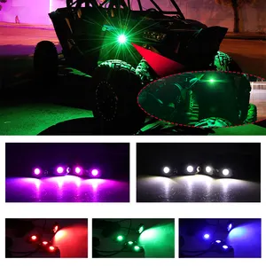 RGBW Pure White Rock Light 4PCS Kit APP And Remote Control LED Underglow Light Pods For Car Truck ATV UTV Boat