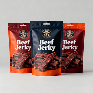 Großhandel: Kundenspezifisch bedruckte, wiederverwendbare Vakuum-Ziplock-Standbodenbeutel für Snacks und Beef <span class=keywords><strong>Jerky</strong></span> mit Tiefdruck - Product Image 1