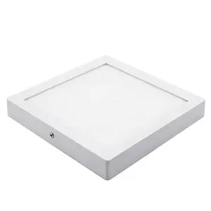 Lâmpada LED quadrada redonda plana com moldura de alumínio CCT, painel de iluminação montado na superfície, luz regulável, teto LED