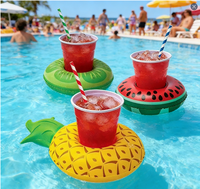 Support de canette flottant gonflable en PVC pour boissons, jouet de piscine pour fêtes à la plage, sous-verres de bar, piscine