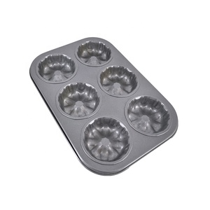 Fabricación <span class=keywords><strong>profesional</strong></span> Acero al carbono 0,35mm Mini Muffin Pan Durable Bandeja <span class=keywords><strong>para</strong></span> hornear 6 Cup Crown Muffin Pans - Product Image 5