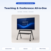 Tableau blanc interactif 4K de 65 pouces avec caméra 48MP, Android 14, prêt pour la vidéoconférence, diffusion sans fil