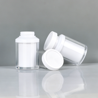 Flacon de luxe sans air 100 ml en PS acrylique double couche de qualité médicale pour capsules et comprimés, avec bouchon