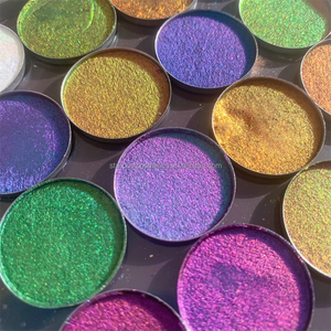 Nhãn hiệu riêng làm cho logo của riêng bạn tắc kè hoa sắc tố tùy chỉnh chrome sắc tố pastel Duo Chrome ngăn xếp multichrome ép <span class=keywords><strong>eyshadow</strong></span> - Product Image 4