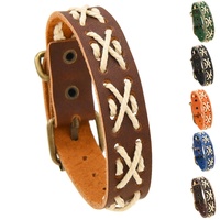 Nouveau bracelet en cuir de vachette tressé à la main, style minimaliste européen et américain, vintage, tendance, polyvalent, inspiré du punk, unisexe