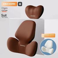 Coussin Appui-tête Universel Ergonomique en Mousse à Mémoire de Forme et Support Lombaire Noir pour Voiture Lexus, Repose-Dos et Taille pour Conducteur