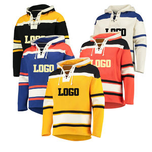 Toptan özelleştirmek logosu buz hokeyi Jersey Hoodies ile dantel yüceltilmiş Polyester erkek hokey Hoodie tişörtü - Product Image 1