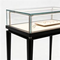 Vitrine d'exposition LED en verre de luxe moderne, construction robuste en acier inoxydable, écologique, recyclable, couleurs personnalisables