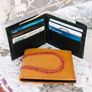 <b>For</b> Boshiho Handmade Men's Bifold <b>Wallet</b> Minimalist Baseball Stitching Leather Vintage Thread RFID Anti-Theft <b>Card</b> <b>Holder</b> - Product Image 3