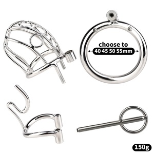 Dispositivo de Castidad Masculino FRRK 304 de Acero Inoxidable, Jaula para Pene con Candado de Metal PA, Jaula de Bondage para Pene, Juguetes Sexuales para Hombres - Product Image 2