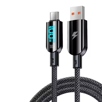 Câble de données à affichage numérique 100W pour iPhone 30W USB C à C PD charge super rapide Type C à USB câble de chargeur de téléphone portable