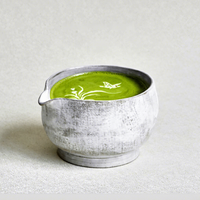 Bol à matcha en céramique à texture grossière BAMBUS, grand récipient de service, bol à thé en grès gris pour la maison, les cafés et les services de thé