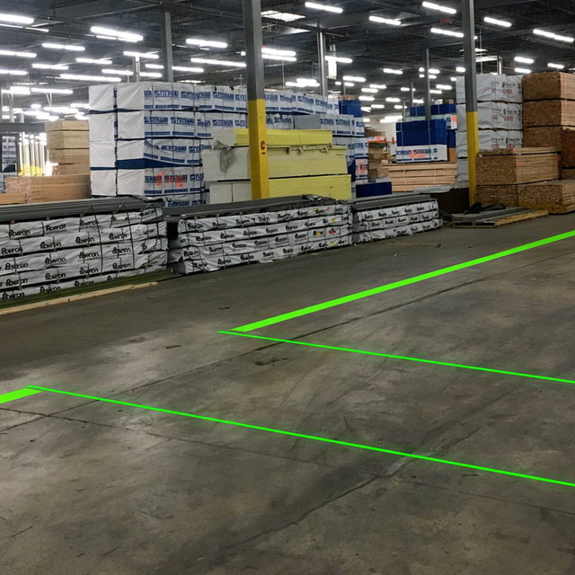 Laser Halo Red Line Projector Virtual Walkway Floor Mark for Warehouse Safety Workplace Bridge Crane Danger Zone Warning Light