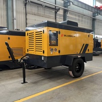 Kompresor Udara Portabel Ultra Senyap Berpendingin Diesel 18m/mnt 20bar 660CFM Mesin Cummins untuk Konstruksi Jalan Tambang