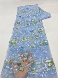 NI.AI New Design Floral Embroidered <strong>Sequin</strong> Lace Net Fabric Flower Sequence Beaded Lace Fabric <strong>Sequin</strong> Beaded Lace - Product Image 5